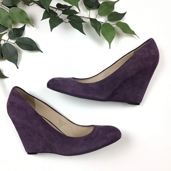 Via Spiga Shoes - Via Spiga Fiona Mulberry Leather Suede Wedge Heels